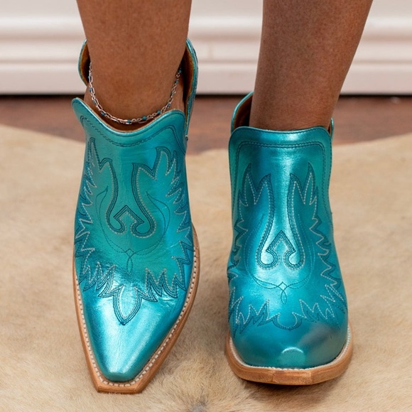 ARIAT WOMEN'S DIXON WESTERN BOOTIES/BOOT| Electric Calypso (Blue/Turquoise)| NEW - Picture 14 of 16